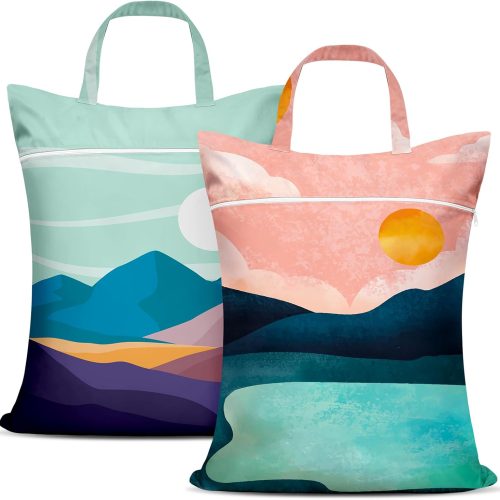 2 Pcs Large Travel Laundry Bags - Waterproof with Handle, Washable Dirty Clothes Bags for Travel, Wet & Dry Use, Bathing Suit & Gym Clothes Laundry, Swimming Pool & College Dorm