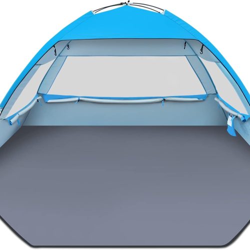 Beach Tent Sun Shelter for 3/4/6/8/10 Person with  UV Protection, Lightweight & Easy Setup Beach Shade Canopy, Portable Beach Shade Tent Beach Cabana