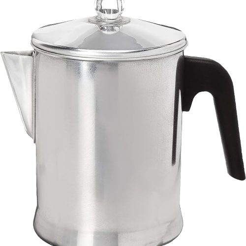 Aluminum Stove Top Percolator Maker Durable, Brew Coffee On Stovetop, 9 Cup, Silver