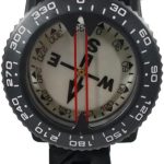 Diving Compass with Wrist/Bungee Mount, Easy to Read Underwater Navigation Tool with Rotating Bezel for Scuba Diving