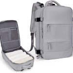 Travel Backpack For Women Men,Carry On Backpack,Hiking Backpack Waterproof Outdoor Sports Rucksack Casual Daypack Travel Essentials(Grey)