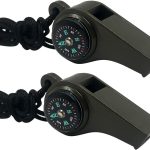 Emergency Survival Whistle 3 in 1 with Compass and Thermometer, Loud Safety Whistle with Lanyard for Outdoor Hiking