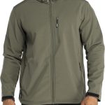 Men's Lightweight Softshell Jacket, Fleece Lined, Hooded, Water Resistant, Winter Hiking Windbreaker