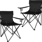 Portable Camping Chair with 2 Cup Holders and Storage Bag, Outdoor Lawn Folding Chair