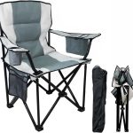 Heavy Duty Camping Chair, 600D Oxford Cloth Portable Folding Chair with Extra Wide Armrests