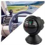 Car Compass Ball with Bottom Stick, Adjustable Night Vision Dashboard Compass for Boat Car Truck SUV