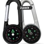 Compact Carabiner Clip On Compass Hiking Keychain, Small Pocket Magnetic Compass with Twist Lock for Outdoor Survival Camping