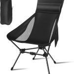 Portable Camping Chair with Headrest and Storage Bag, Lightweight Folding Chair
