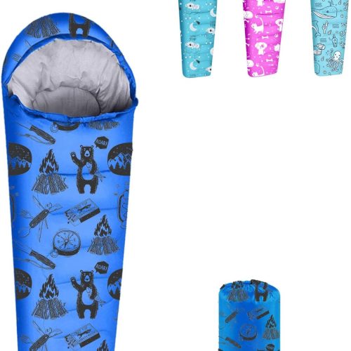 Mummy Sleeping Bag for Kids with Pillowcase