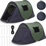 2 Pack Camping Tent, 1 Person, Windproof, Easy Setup, Portable, with Carry Bag