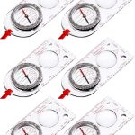 6 Pieces Orienteering Compass Bulk with Declination Magnifier Ruler Scale Map Reading for Class Gifts Hiking Camping Backpacking Navigation Survival