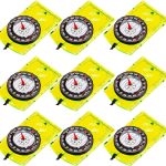 9 Pieces Orienteering Compass Hiking Backpacking Camping Map Reading Outdoor Waterproof Compass for Scout Men Women