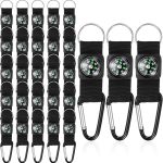 28 Pieces Belt Clip Compass Keychain for Camo Birthday Party Supplies Outdoors Adventure Party Favors
